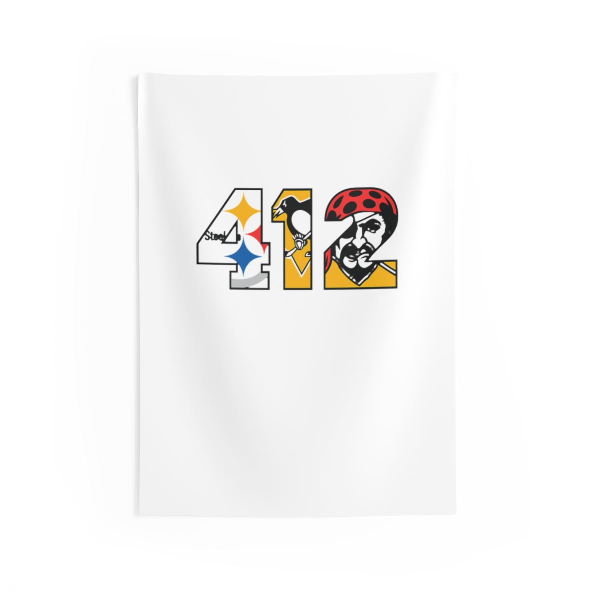Pittsburgh 412 Area Code Sports Teams T-Shirt Tapestry